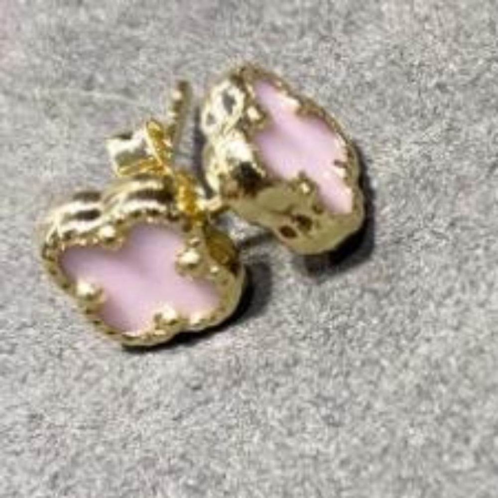 Gold and Pink Earrings